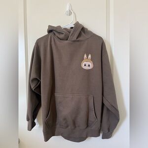 Brown Hoodie with Labubu design